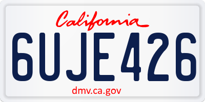 CA license plate 6UJE426