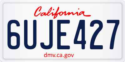 CA license plate 6UJE427