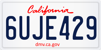 CA license plate 6UJE429