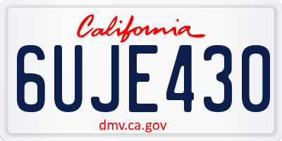 CA license plate 6UJE430