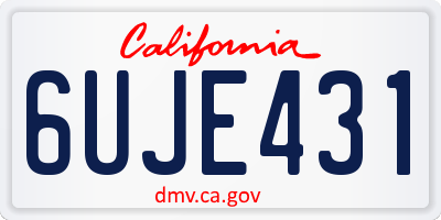 CA license plate 6UJE431