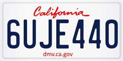 CA license plate 6UJE440
