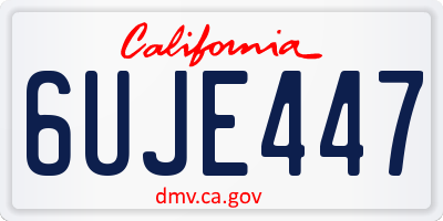CA license plate 6UJE447