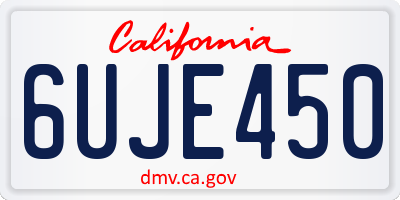 CA license plate 6UJE450