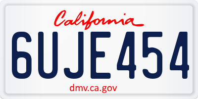 CA license plate 6UJE454