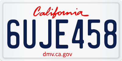 CA license plate 6UJE458