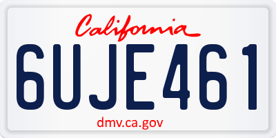 CA license plate 6UJE461