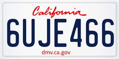 CA license plate 6UJE466
