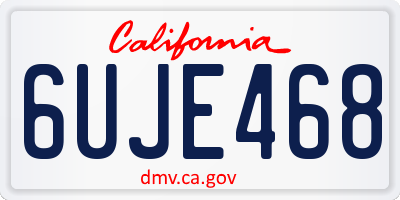 CA license plate 6UJE468