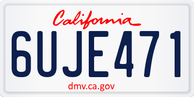 CA license plate 6UJE471