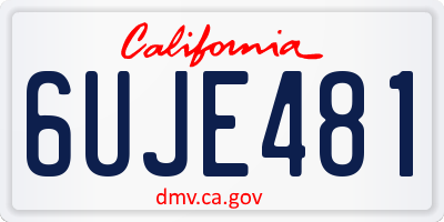 CA license plate 6UJE481