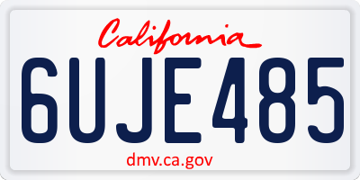 CA license plate 6UJE485