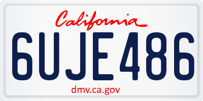 CA license plate 6UJE486