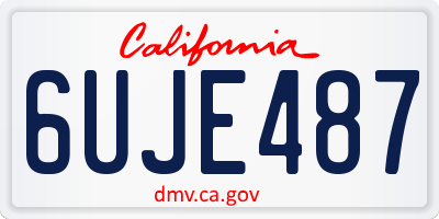 CA license plate 6UJE487