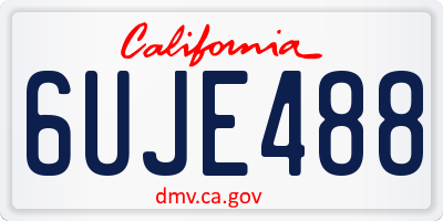 CA license plate 6UJE488