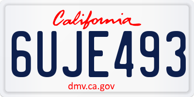 CA license plate 6UJE493
