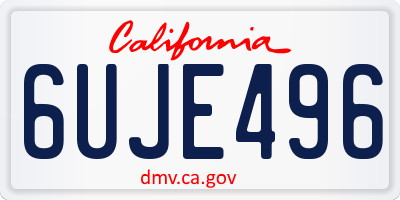 CA license plate 6UJE496