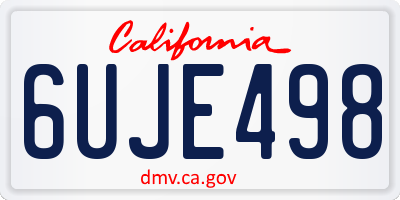 CA license plate 6UJE498