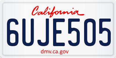 CA license plate 6UJE505