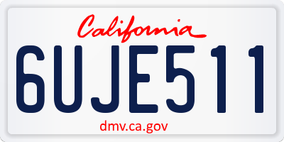 CA license plate 6UJE511
