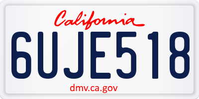 CA license plate 6UJE518