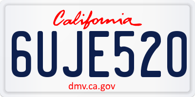 CA license plate 6UJE520