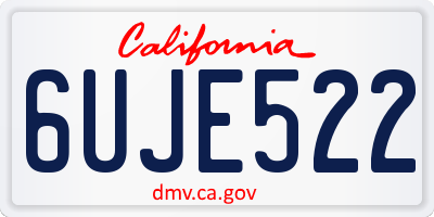CA license plate 6UJE522