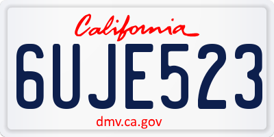 CA license plate 6UJE523