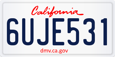 CA license plate 6UJE531