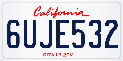 CA license plate 6UJE532