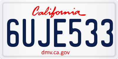 CA license plate 6UJE533