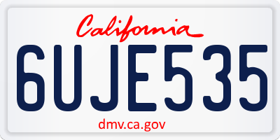 CA license plate 6UJE535