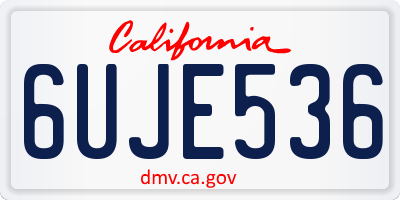 CA license plate 6UJE536