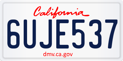 CA license plate 6UJE537