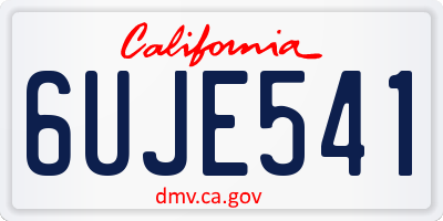 CA license plate 6UJE541