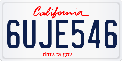 CA license plate 6UJE546