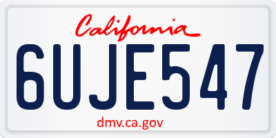 CA license plate 6UJE547
