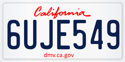 CA license plate 6UJE549