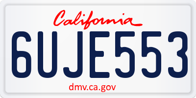 CA license plate 6UJE553