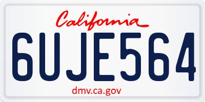 CA license plate 6UJE564