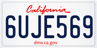 CA license plate 6UJE569