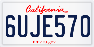 CA license plate 6UJE570