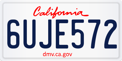 CA license plate 6UJE572