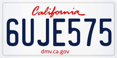 CA license plate 6UJE575