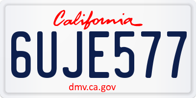 CA license plate 6UJE577