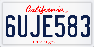 CA license plate 6UJE583