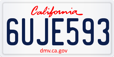 CA license plate 6UJE593