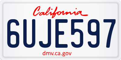 CA license plate 6UJE597