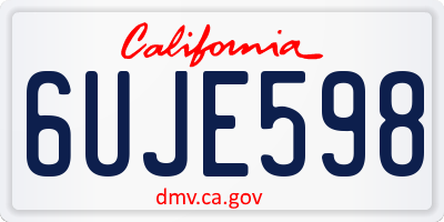 CA license plate 6UJE598