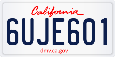 CA license plate 6UJE601